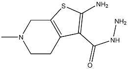 2-amino-4,5,6,7-tetrahydro-6-methylthieno[2,3-c]pyridine-3-carbohydrazide Struktur