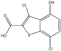 3,7-dichloro-4-hydroxybenzo[b]thiophene-2-carboxylic acid Struktur