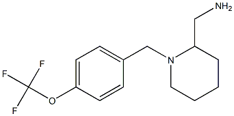 (1-{[4-(trifluoromethoxy)phenyl]methyl}piperidin-2-yl)methanamine Struktur