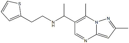 (1-{2,7-dimethylpyrazolo[1,5-a]pyrimidin-6-yl}ethyl)[2-(thiophen-2-yl)ethyl]amine Struktur