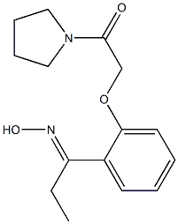 (1E)-1-[2-(2-oxo-2-pyrrolidin-1-ylethoxy)phenyl]propan-1-one oxime Struktur