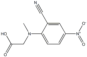 [(2-cyano-4-nitrophenyl)(methyl)amino]acetic acid Struktur