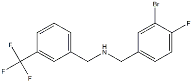 [(3-bromo-4-fluorophenyl)methyl]({[3-(trifluoromethyl)phenyl]methyl})amine Struktur