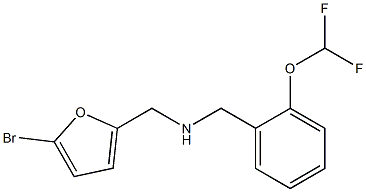 [(5-bromofuran-2-yl)methyl]({[2-(difluoromethoxy)phenyl]methyl})amine Struktur