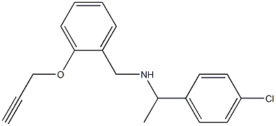 [1-(4-chlorophenyl)ethyl]({[2-(prop-2-yn-1-yloxy)phenyl]methyl})amine Struktur