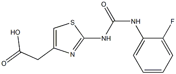 [2-({[(2-fluorophenyl)amino]carbonyl}amino)-1,3-thiazol-4-yl]acetic acid Struktur