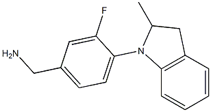 [3-fluoro-4-(2-methyl-2,3-dihydro-1H-indol-1-yl)phenyl]methanamine Struktur