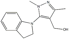 [5-(2,3-dihydro-1H-indol-1-yl)-1,3-dimethyl-1H-pyrazol-4-yl]methanol Struktur