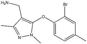 [5-(2-bromo-4-methylphenoxy)-1,3-dimethyl-1H-pyrazol-4-yl]methanamine Struktur