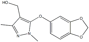 [5-(2H-1,3-benzodioxol-5-yloxy)-1,3-dimethyl-1H-pyrazol-4-yl]methanol Struktur