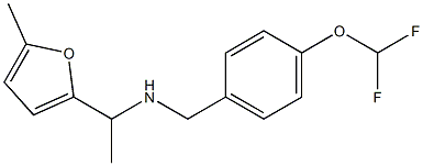 {[4-(difluoromethoxy)phenyl]methyl}[1-(5-methylfuran-2-yl)ethyl]amine Struktur