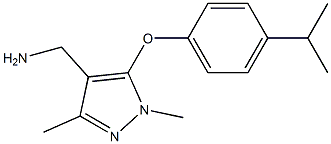 {1,3-dimethyl-5-[4-(propan-2-yl)phenoxy]-1H-pyrazol-4-yl}methanamine Struktur