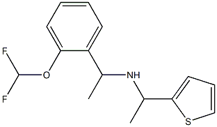 {1-[2-(difluoromethoxy)phenyl]ethyl}[1-(thiophen-2-yl)ethyl]amine Struktur