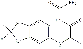 {2-[(2,2-difluoro-2H-1,3-benzodioxol-5-yl)amino]propanoyl}urea Struktur