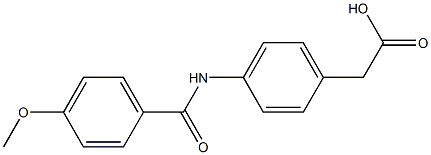 {4-[(4-methoxybenzoyl)amino]phenyl}acetic acid Struktur