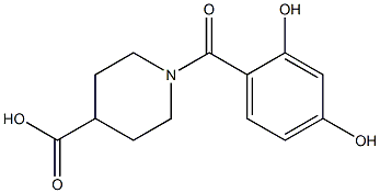 1-(2,4-dihydroxybenzoyl)piperidine-4-carboxylic acid Struktur