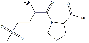 1-(2-amino-4-methanesulfonylbutanoyl)pyrrolidine-2-carboxamide Struktur