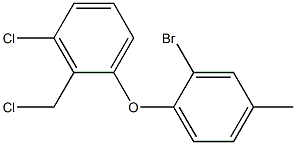 1-(2-bromo-4-methylphenoxy)-3-chloro-2-(chloromethyl)benzene Struktur