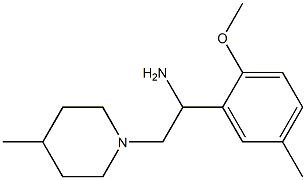 1-(2-methoxy-5-methylphenyl)-2-(4-methylpiperidin-1-yl)ethanamine Struktur