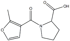 1-(2-methyl-3-furoyl)pyrrolidine-2-carboxylic acid Struktur