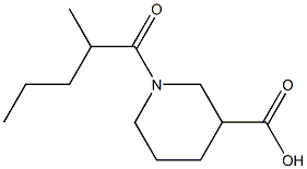 1-(2-methylpentanoyl)piperidine-3-carboxylic acid Struktur