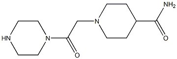 1-(2-oxo-2-piperazin-1-ylethyl)piperidine-4-carboxamide Struktur