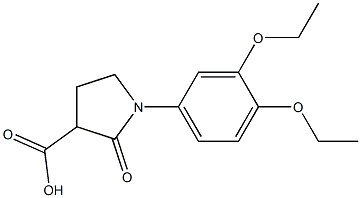 1-(3,4-diethoxyphenyl)-2-oxopyrrolidine-3-carboxylic acid Struktur