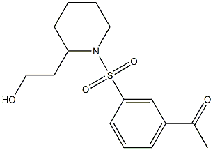 1-(3-{[2-(2-hydroxyethyl)piperidine-1-]sulfonyl}phenyl)ethan-1-one Struktur