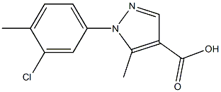 1-(3-chloro-4-methylphenyl)-5-methyl-1H-pyrazole-4-carboxylic acid Struktur