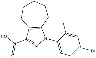 1-(4-bromo-2-methylphenyl)-1,4,5,6,7,8-hexahydrocyclohepta[c]pyrazole-3-carboxylic acid Struktur