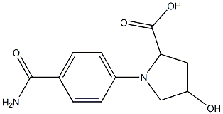 1-(4-carbamoylphenyl)-4-hydroxypyrrolidine-2-carboxylic acid Struktur