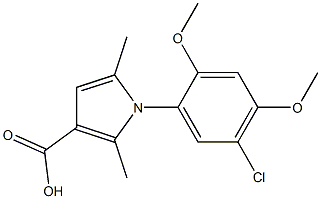 1-(5-chloro-2,4-dimethoxyphenyl)-2,5-dimethyl-1H-pyrrole-3-carboxylic acid Struktur