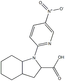 1-(5-nitropyridin-2-yl)octahydro-1H-indole-2-carboxylic acid Struktur