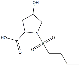 1-(butylsulfonyl)-4-hydroxypyrrolidine-2-carboxylic acid Struktur