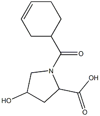 1-(cyclohex-3-en-1-ylcarbonyl)-4-hydroxypyrrolidine-2-carboxylic acid Struktur