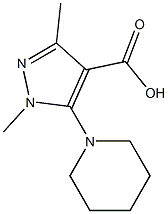 1,3-dimethyl-5-(piperidin-1-yl)-1H-pyrazole-4-carboxylic acid Struktur