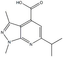 1,3-dimethyl-6-(propan-2-yl)-1H-pyrazolo[3,4-b]pyridine-4-carboxylic acid Struktur