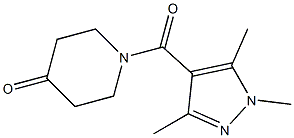 1-[(1,3,5-trimethyl-1H-pyrazol-4-yl)carbonyl]piperidin-4-one Struktur