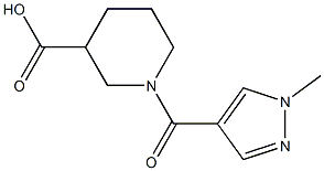 1-[(1-methyl-1H-pyrazol-4-yl)carbonyl]piperidine-3-carboxylic acid Struktur