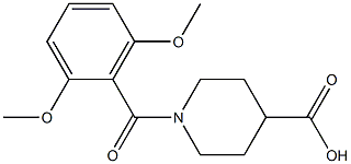 1-[(2,6-dimethoxyphenyl)carbonyl]piperidine-4-carboxylic acid Struktur