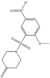 1-[(2-methoxy-5-nitrobenzene)sulfonyl]piperidin-4-one Struktur