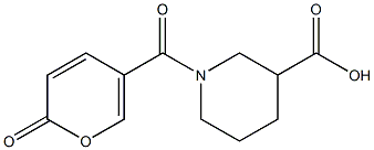 1-[(2-oxo-2H-pyran-5-yl)carbonyl]piperidine-3-carboxylic acid Struktur