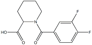 1-[(3,4-difluorophenyl)carbonyl]piperidine-2-carboxylic acid Struktur