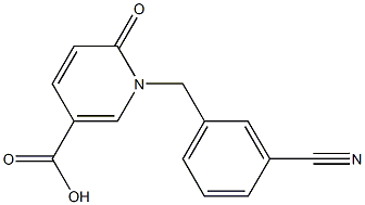 1-[(3-cyanophenyl)methyl]-6-oxo-1,6-dihydropyridine-3-carboxylic acid Struktur