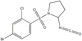 1-[(4-bromo-2-chlorobenzene)sulfonyl]-2-isocyanatopyrrolidine Struktur