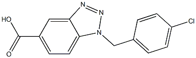 1-[(4-chlorophenyl)methyl]-1H-1,2,3-benzotriazole-5-carboxylic acid Struktur