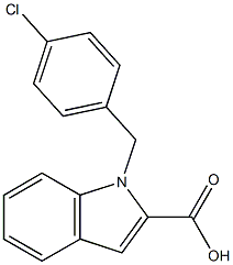 1-[(4-chlorophenyl)methyl]-1H-indole-2-carboxylic acid Struktur