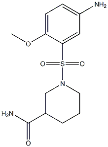 1-[(5-amino-2-methoxybenzene)sulfonyl]piperidine-3-carboxamide Struktur