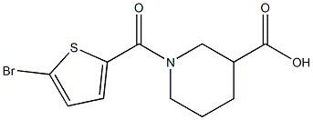 1-[(5-bromothiophen-2-yl)carbonyl]piperidine-3-carboxylic acid Struktur