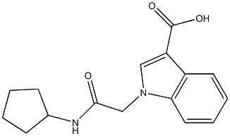 1-[(cyclopentylcarbamoyl)methyl]-1H-indole-3-carboxylic acid Struktur